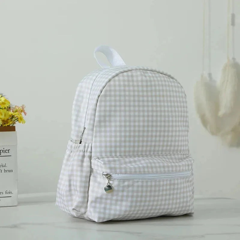 sac carreaux beige