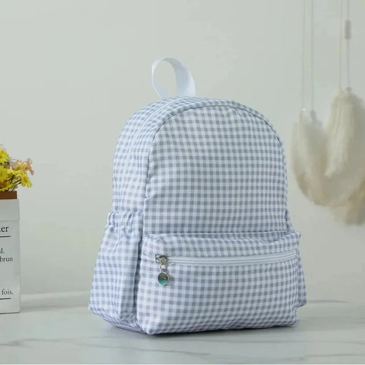 sac carreaux bleu fonce