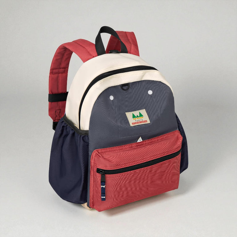 sac de voyage enfant rouge et bleu de profil