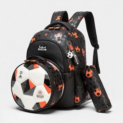 Sac enfant garçon football ensemble 3 pièce vue de face