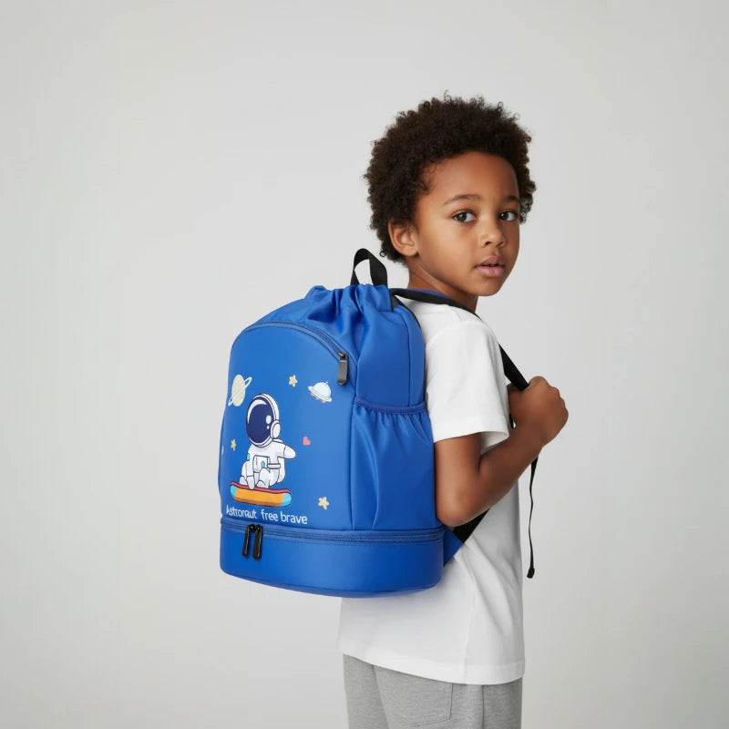 Sac piscine bleu enfant de dos