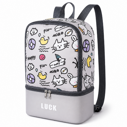 sac piscine enfant gris cartoon face 