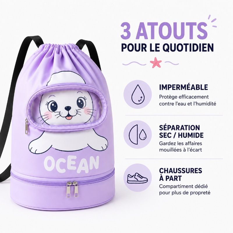 sac piscine enfant motif ocean visuel atouts 