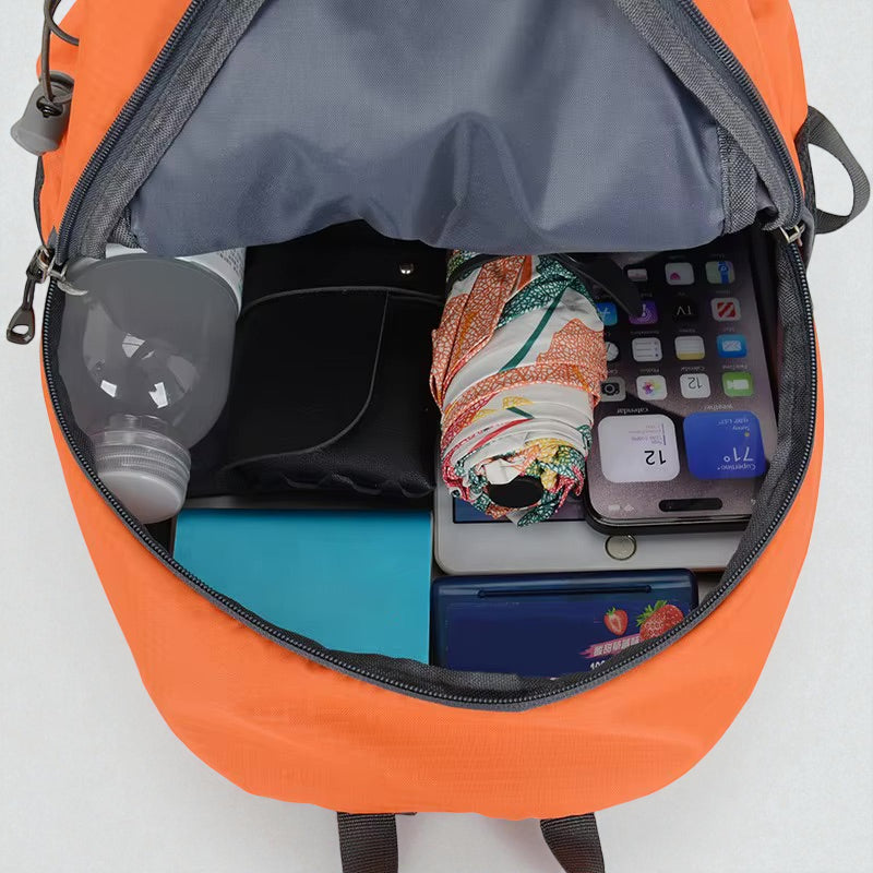 sac randonnée enfant orange interieur