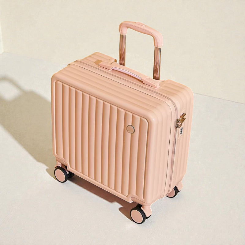 Valise enfant à roulettes avec poignée télescopique déployée