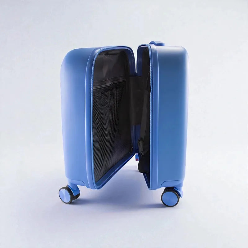 valise bleu waterproof ouvert