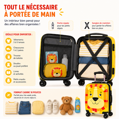valise cabine enfant motif tigre visuel description 