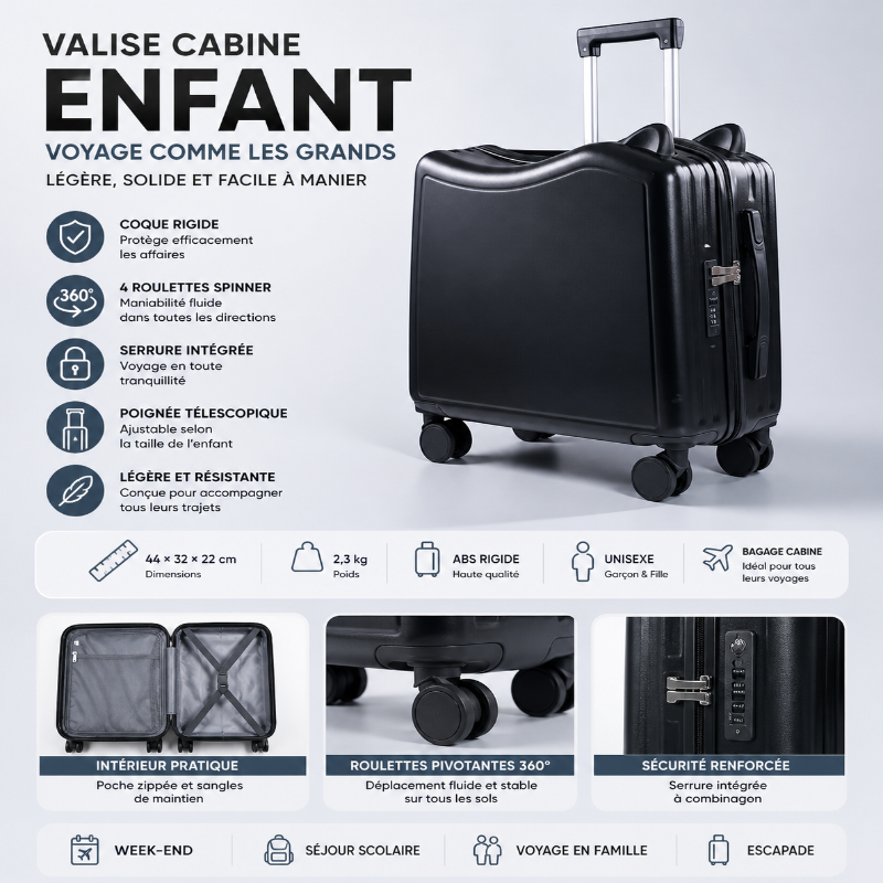 valise cabine enfant visuel detail