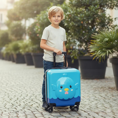 valise roulette enfant oiseau bleu scene avec un enfant 