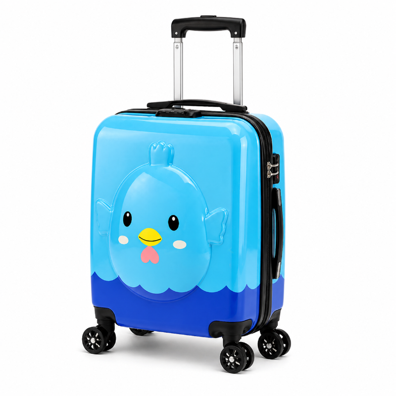 valise roulette enfant oiseau bleu visuel profil
